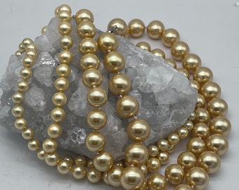 Chunky Light Yellow Pearl Necklace  18in