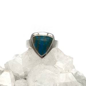 Genuine Peruvian Blue Opal  Ring, Size 10
