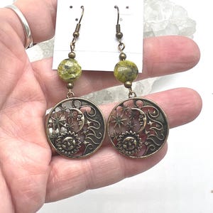 Lizardite Celestial Earrings