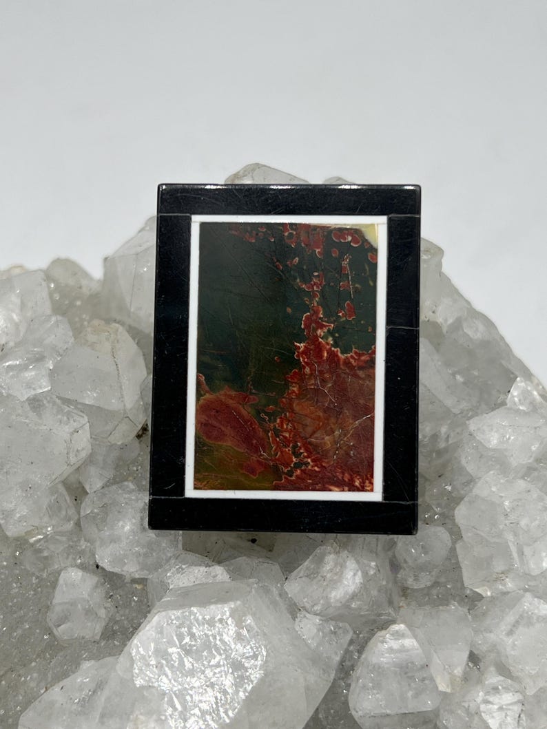 Black Onyx Frame With Jasper Inlay Bead - Etsy