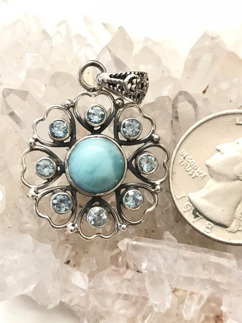 Larimar and Blue Topaz Pendant image 6