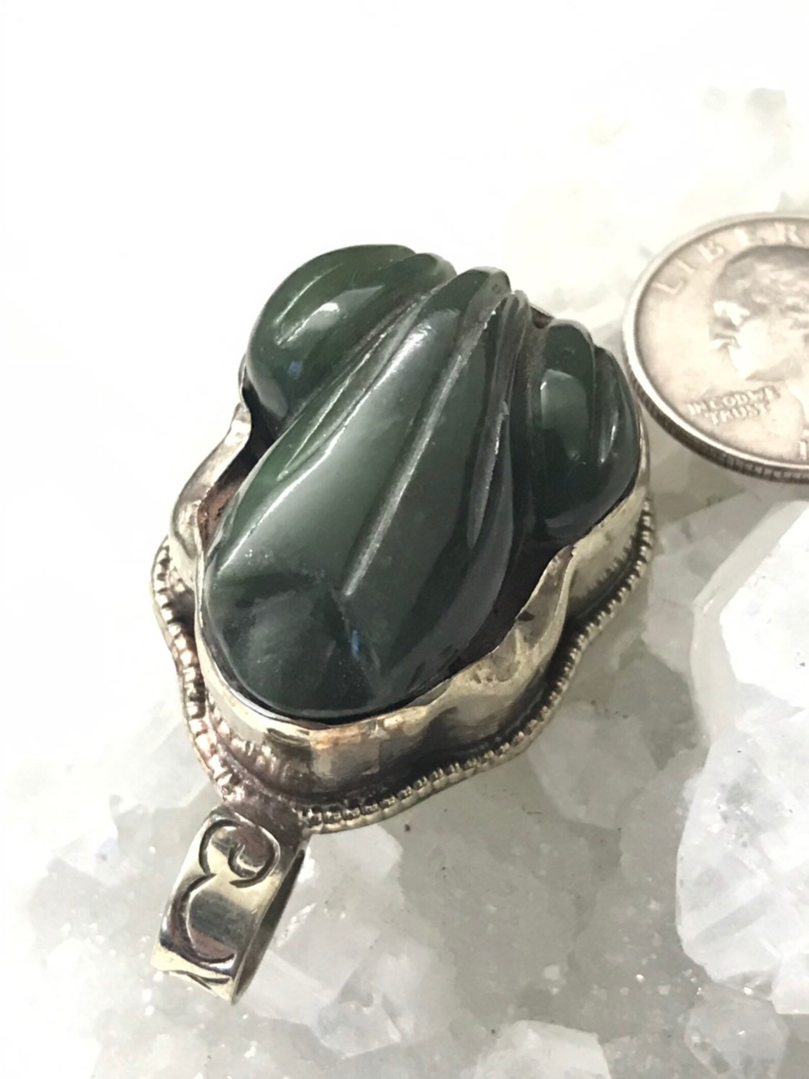 Jade Frog Pendant Etsy
