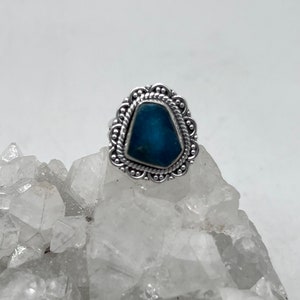 Neon Blue Apatite Ring, Size 7 1/2