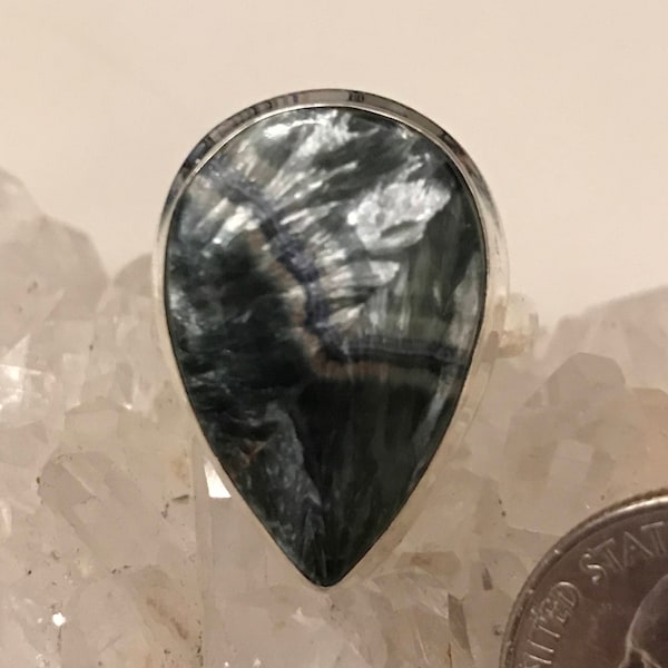 Seraphinite Ring, Size 9 1/2