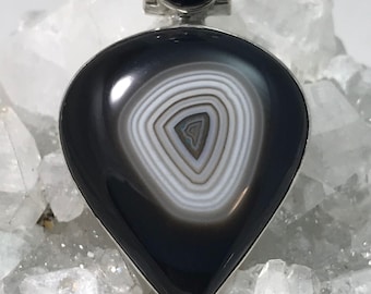 Beautiful Black Banded Onyx Pendant