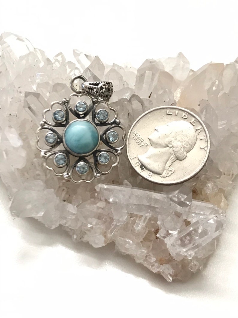 Larimar and Blue Topaz Pendant image 2