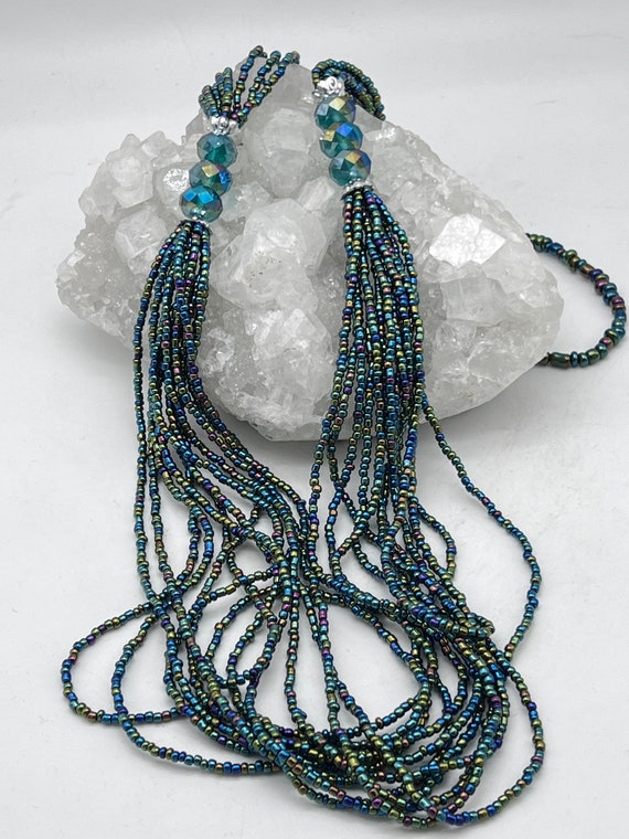 Collier Perles De Cristal à Facettes – Vintage – Sans Marque