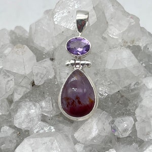 Rare Cacoxenite Super 7 Mineral and Amethyst Pendant