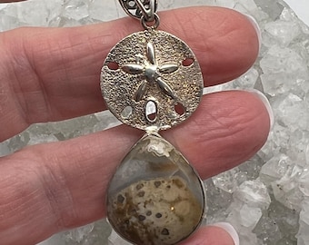 Ocean Jasper Sand dollar Pendant