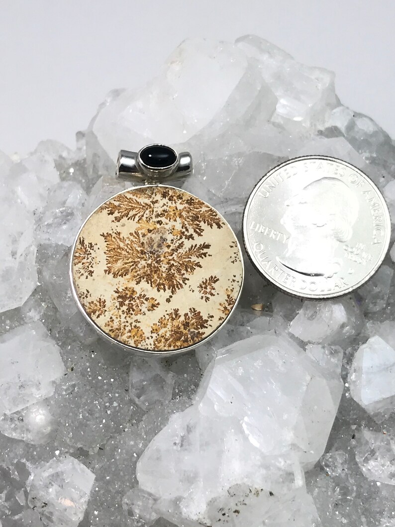 Psilomelane Dendrite and Black Onyx Pendant .