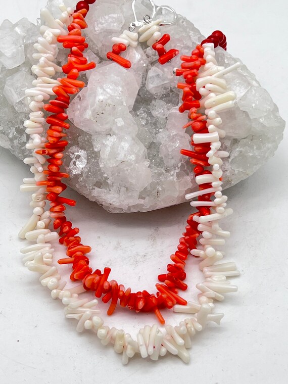 Branch Coral Necklace 17 and Earring Set Etsy