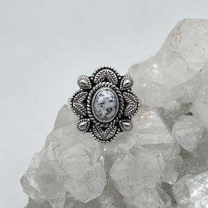 Dendritic Opal Ring, Size 7