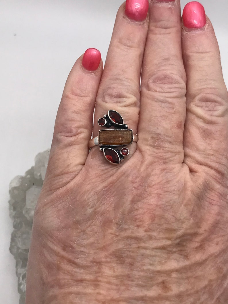 Rough Orange Kyanite Ring Size 8 12