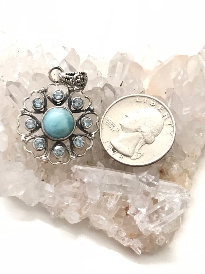 Larimar and Blue Topaz Pendant image 4