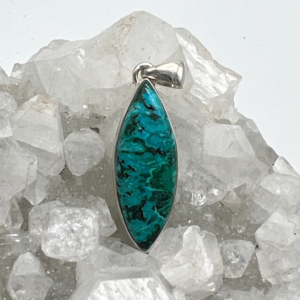 Amazing Azurite and Chrysocolla In Malachite Pendant