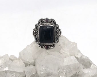 Anillo Ónix Negro Talla 6 1/2