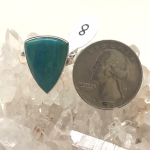 Genuine Peruvian Blue Opal  Ring, Size 8