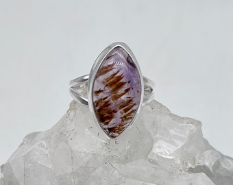 Rare Cacoxenite Super 7 Mineral  Ring, Size 5 1/2