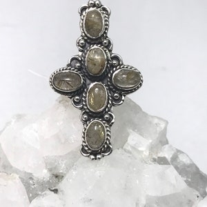 Rutilated Quartz Ring, Size 7
