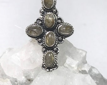 Rutilated Quartz Ring, Size 7