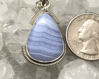 クリアランス ブルーレースアゲートペンダント - Etsy 日本