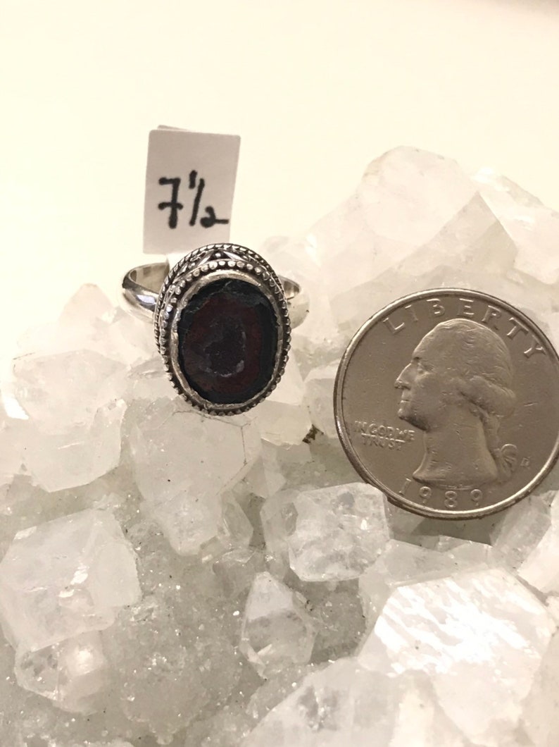 Black Geode Druzy Ring Size 7 12