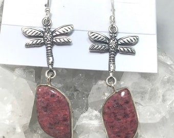 Thulite Dragonfly Earrings