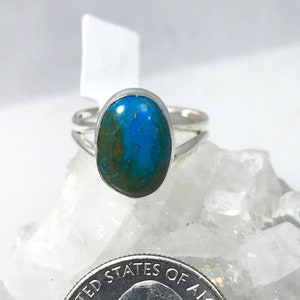 Genuine Peruvian Blue Opal  Ring, Size 7 1/2