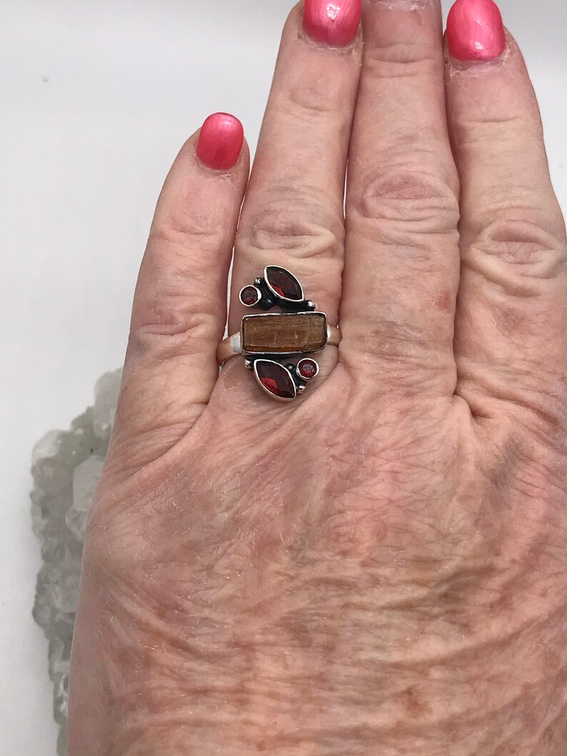 Rough Orange Kyanite Ring Size 8 12