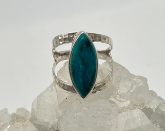 Peruvian Blue Opal Ring, Size 9