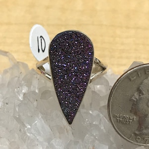 Purple Druzy Ring Size 10