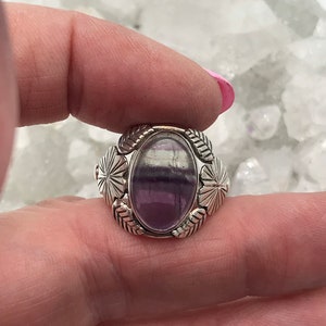 Abstract Fluorite Ring Size 8 1/2 image 5