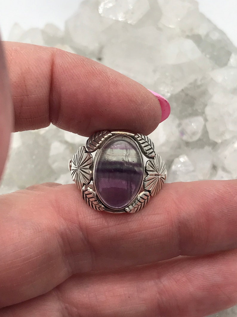 Abstract Fluorite Ring Size 8 1/2 image 5