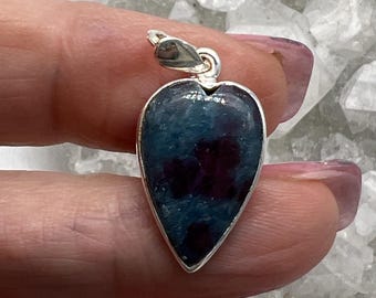 Petite Ruby in Zoisite Heart Pendant