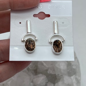 Rough Astrophyllite  Crystal Stud Earrings