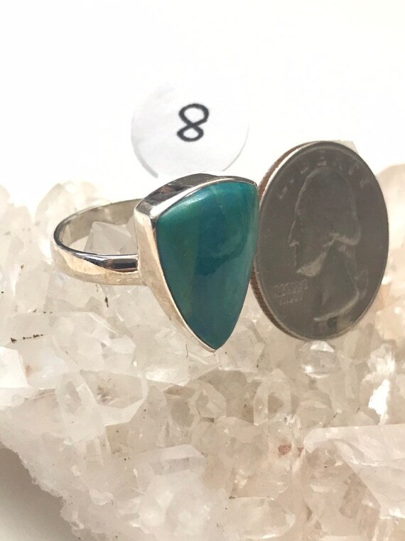 Genuine 2024 Peruvian Blue Opal Ring, Size 8