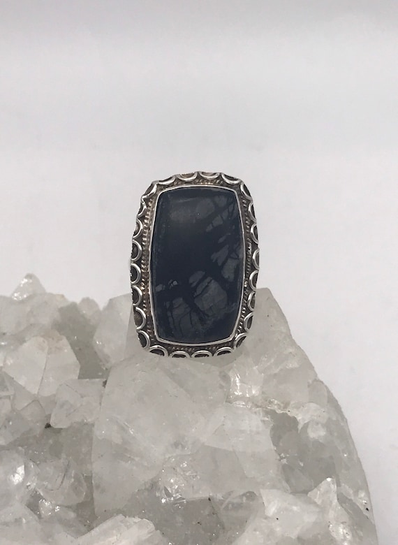 黒い石の装飾リング U 45-53 ピカソ ジャスパー リング、サイズ 7 - Etsy 日本