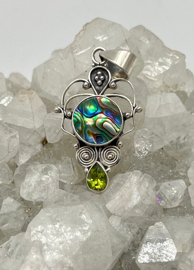 Beautiful Abalone Shell shops and Peridot