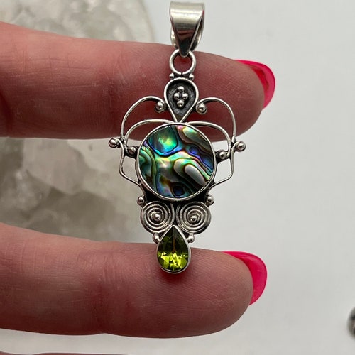 Beautiful Abalone Shell shops and Peridot