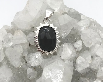 CLEARANCE Faceted Black Onyx Pendant