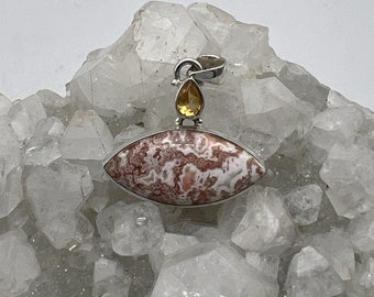 Rosetta Jasper and Citrine Pendant