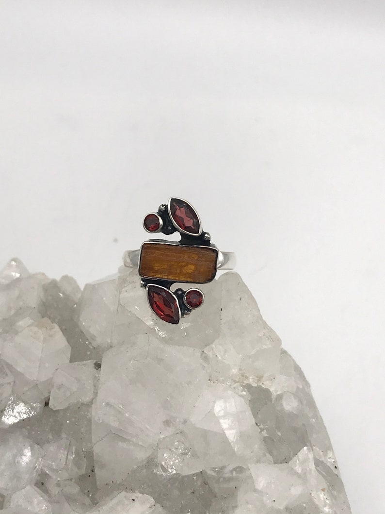 Rough Orange Kyanite Ring Size 8 12