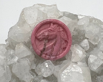 Rhodonite Carved Horse Cabochon 26CT