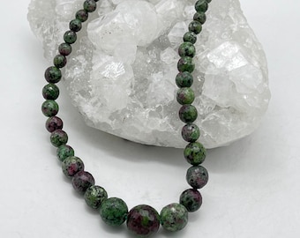 Ruby in Zoisite Beaded Necklace