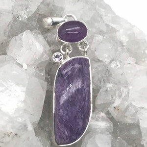Charoite and Amethyst Pendant