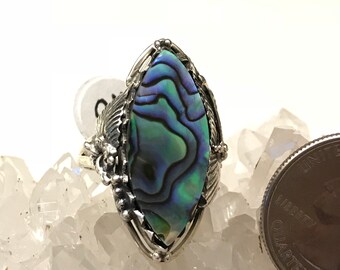 Abalone Ring Size 9 1/2