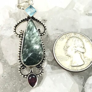 CLEARANCE Beautiful Seraphinite and Crystal Pendant