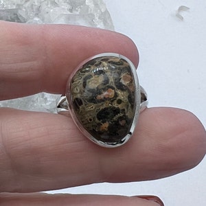 Leopard Skin Jasper Ring, Size 10