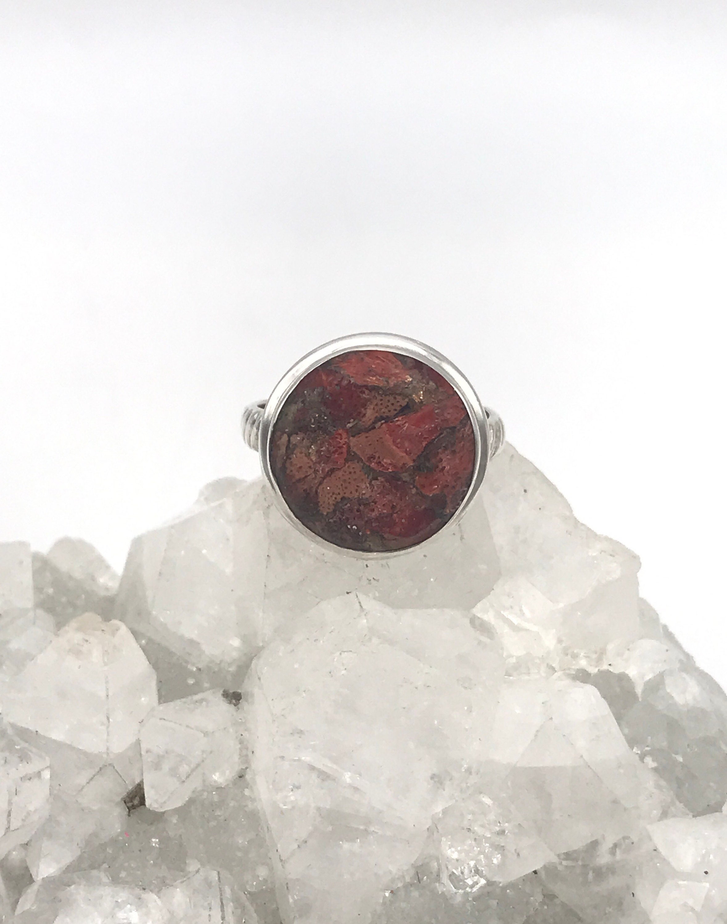 オレンジコーラルリング、サイズ8 - Etsy 日本