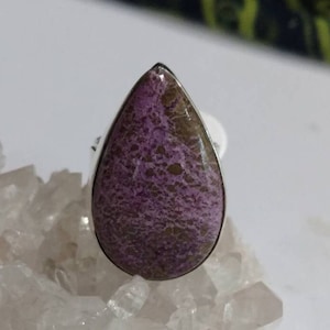 Variscit in Purpurit Ring, Size 7